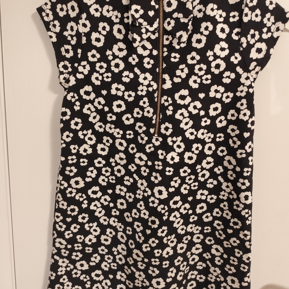 Gymboree Girls City Kitty Black White Floral Bow Dress 8 - Picture 2 of 3